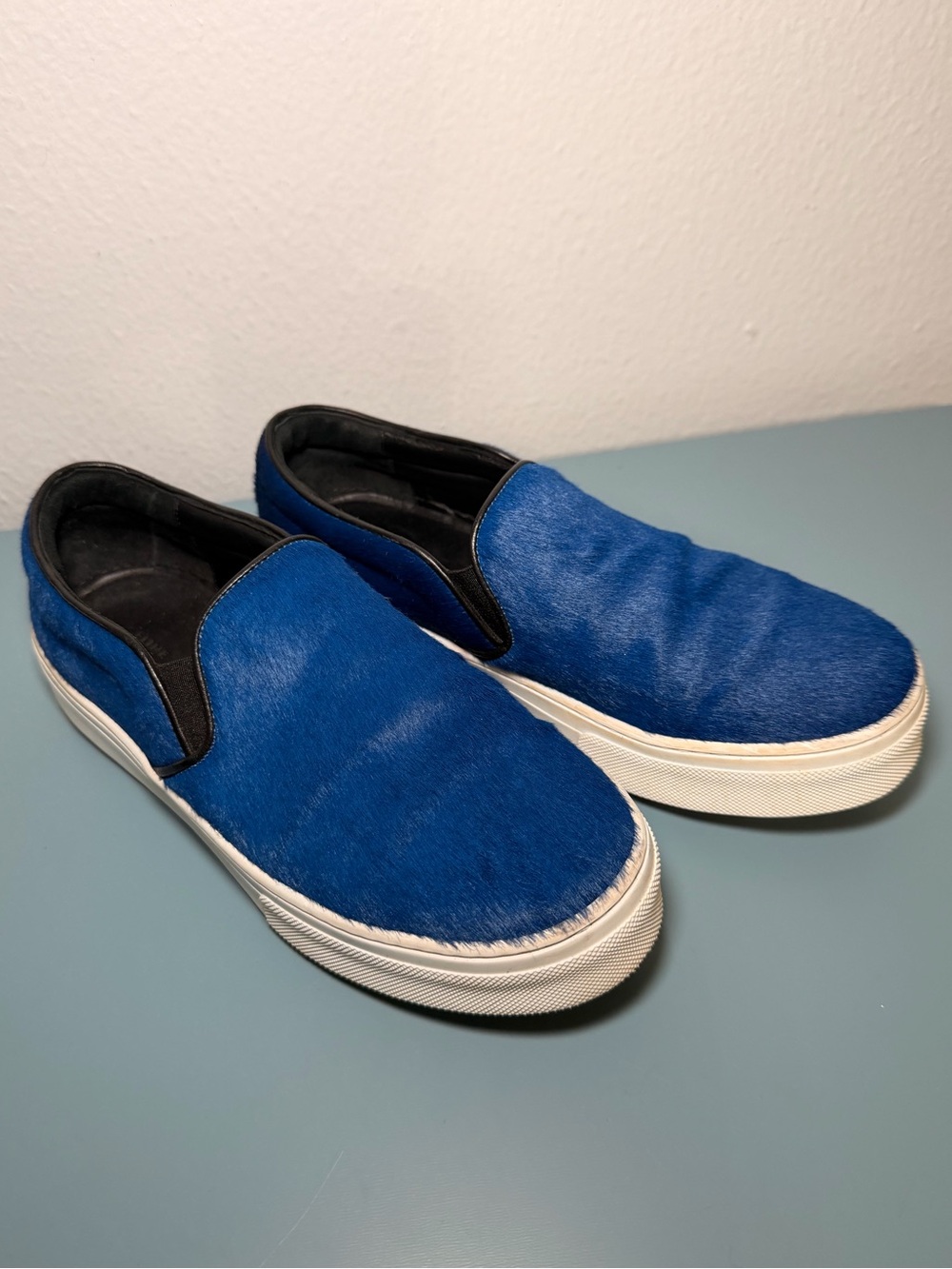 CELINE Blue Pony Hair Slip-On Sneakers 💙 - Size 36
